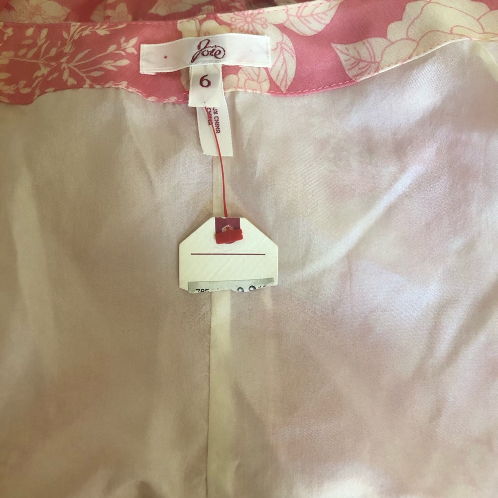 ❤️BNWT❤️ JOIE Pink Ivory Silk Vintage Floral Skirt - Picture 15 of 16